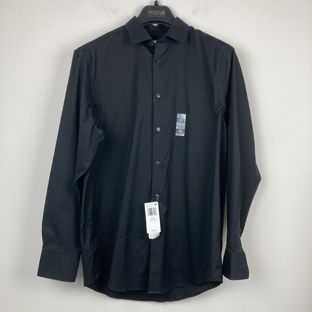 Calvin Klein Shirt Mens Regular Fit 15 1/2 32/33 Iron Slim Fit Cotton‎ Dress